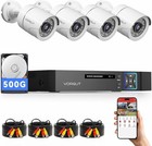 Wired 4ch Dvr Security Camera System 4 1080p Waterproof Cam 500gb Hdd 
