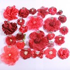 30pcs Red Artificial Rose Silk Flower Heads Decorative Flowers For Wedding Home