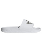 Nwt -adidas Adilette Lite Pool Slides Trefoil Logo  White Silver  Sz 8 Men s