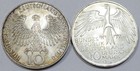 1972 Germany Munich Summer Olympics Games 10 Mark Silver Coin  2x  Unc au