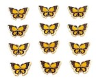 12 Vintage Brown Yellow Butterfly 17 5mm  Finding Plaque Cameo Cabochons 5375pt