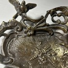 Vintage Art Nouveau Style Brass Inkwell With Brass Ink Holder Insert 