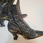 Antique Victorian Women s Button Up Boots Shoes Black E p  Reed Rochester Ny 5-6