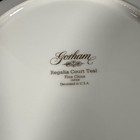 Vintage Gorham Fine China Regalia Court Teal Bread Plates Lot Of 2  6 1 2    Wide