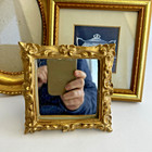 Lot Of 3 Small Mini Picture Oval Frame Gold Mirror Teapot Print For Gallery Wall