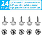 Yeebeny Stainless Steel Screws Marine Grade Boat Canvas Snaps 3 8  Socket With S