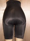 Vtg Black Shiny Nylon Spandex Long-leg Panty Girdle L