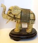 Magnificent Pair Of Early 20th Century Antique Chinese Carved Elephants