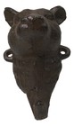 Pack Of 2 Cast Iron Rustic Forest Black Bear Wall Hook Sculptures For Coats Keys