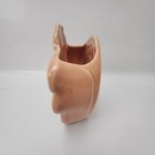Vintage Pink Flower Planter Ceramic Art Pottery Wall Pocket Floral Home Decor