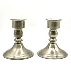Leonard Pewter Candlesticks  Vintage Weighted Candle Holders Made In Bolivia