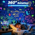Night Light For Kids 2 In 1 Rotating Projector Lamp With Dino vehicles