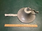 Antique Nickel Plated Brass Ship s Bell Wall Mount W  Rope Work