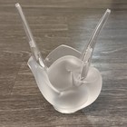 Vintage Lalique France Sylvie Frosted Glass Crystal Love Dove Birds Vase