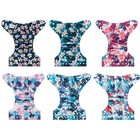 Reusable Cloth Diapers 6 Pack With 10 Inserts  Adjustable Washable Nappy Covers