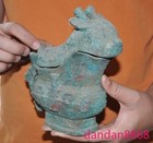 8 old China Ancient Dynasty Bronze Ware Fengshui Beast Container Zun Statue