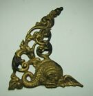 Antique Decorative Arts Brass Hardware Element Winged Beast Serpent Detailed