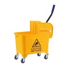   Commercial Mop Bucket With Wringer On Wheel  5 Gallon Platic Tandem 