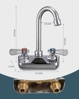 4  Commercial Wall Mount Restaurant Faucet - 3 5  Swivel Gooseneck