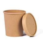 16 Oz  Disposable Kraft Paper Soup Containers With Kraft Vented Lids