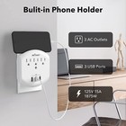 Multi Plug Outlet Extender 300j Surge Protector W 3 Usb Charger Port Auto Sensor