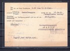 Croatia Ww2 1941 Postcard Zagreb - Deutsches Reich - Censored