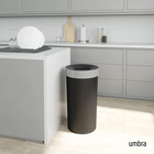 Umbra Vento Kitchen Trash Can  Open Top Bin  16 5 Gallon  Black nickel
