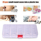 Clear Plastic Jewelry Beads Pills Storage Box With 25pcs Small Round Containers