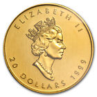 1999 Canada 1 2 Oz Gold Maple Leaf Bu  20 Years Ans Privy 