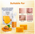 Turmeric Kojic Acid Soap Face Wash Set Facial Cleanser Pads Brush Skin Care