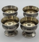 X4 Footed Vintage Sterling Salt Cellars W  Beaded Rim    whiting Mfg   Co       382 