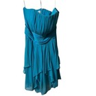 David   s Bridal Women   s Plus 18 Strapless Mini Dress Teal Blue Formal Flowy Gown