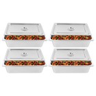 4 Pack 6  Deep Stainless Steel Steam Table Pans Hotel Food Prep Pan With Lids