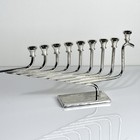 Vintage Israeli Style Menorah Silver Plate 9 Arm Modernist Judaica Candelabra
