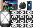 Mictuning C4 Rgbw Led Rock Lights  12 Pods Wide Beam Angle Underglow Neon Light