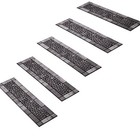 Set Of 4 Rubber Stone Look Step Stair Mats Outdoor Non Slip Traction Grip Grey