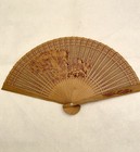 Oriental Chinese Asian 9    Bamboo Wooden Folding Fan Peacocks