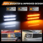 2x Smoked Dynamic Led Front Drl Turn Signal Lights For 1978-1979 Chevy El Camino