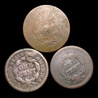 Lot Of 3 Braided Hair Large Cents ---- Nice Details Lot ----  995d