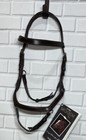 Rambo Micklem Leather Competition Bridle With Rubber Grip Reins Pony - Dk Havana