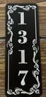 Engraved House Number Diamond Etched Aluminum Metal 4x11 Address Sign Plaque