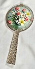 Lady Berkshire Vanity Hand Held Mirror Glorite Frames Floral Lilly Back Vintage
