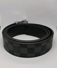  Louis Vuitton Black Belt  Men s Silver Buckle 120cm Size 32-36 Waist 