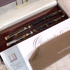 Vintage Dunhill Gemline Brown Ballpoint Pen   Mechanical Pencil Set Of 2 W  Case