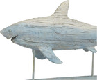Polystone Shark Decorative Sculpture Textured Ombre Home Decor Statue With Stand