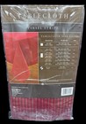 Red Tinsel Stripe 70    Round Tablecloth Cotton Metallic W  4 Napkins Nip