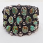 Navajo Vintage Ca  Late 50 s Royston Turquoise Nevada Sterling Cuff Bracelet