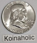 1956 P Franklin 90  Silver Half Dollar  Type 1 Uncirculated Full Bell Line 