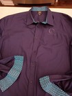 Vintage Rare Cirque Du Soleil Button Up Dress Shirt Mens Xl Blue Mint Clean Htf