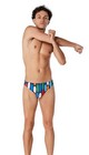 Speedo Men   s Flex Eco Swim Brief - Black With Surfboard Print 38  35-38   free    